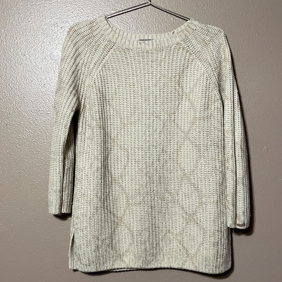 Dex | snake foil gold long sleeve sweater, Chunky knit, Beige w/sheen, Women’s L - Picture 2 of 11